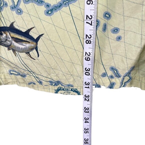 Columbia‎ PFG Fishing Swordfish Marlin Button Up Vented Shirt Size L Yellow - Picture 7 of 8